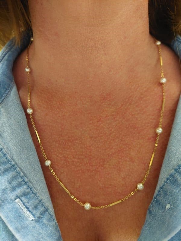 COLLIER MODERNE PERLES — vue 2