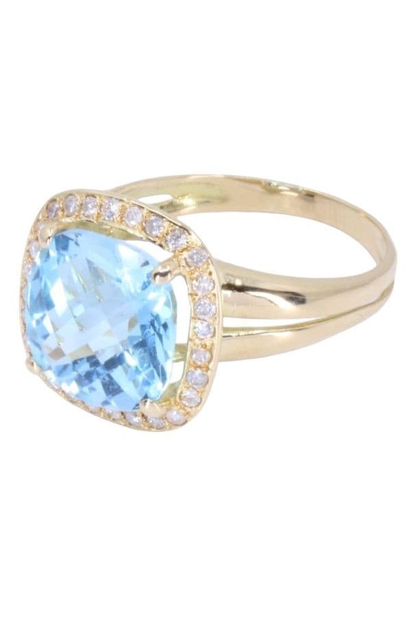 BAGUE MODERNE TOPAZE ET DIAMANTS — vue 3