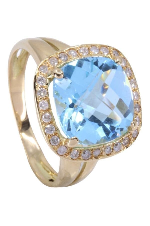 BAGUE MODERNE TOPAZE ET DIAMANTS — vue 6