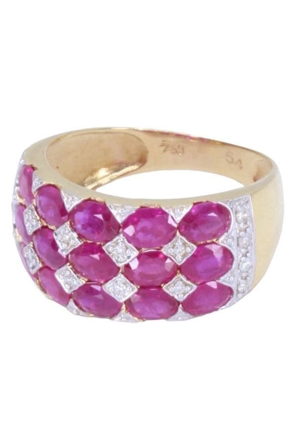 BAGUE MODERNE RUBIS ET DIAMANTS — vue 3