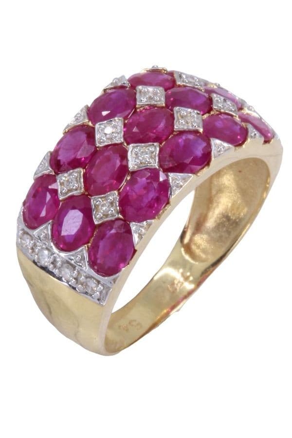 BAGUE MODERNE RUBIS ET DIAMANTS — vue 4