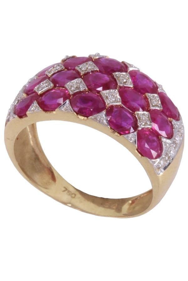 BAGUE MODERNE RUBIS ET DIAMANTS — vue 6