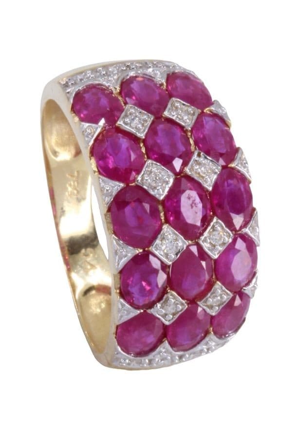 BAGUE MODERNE RUBIS ET DIAMANTS — vue 5
