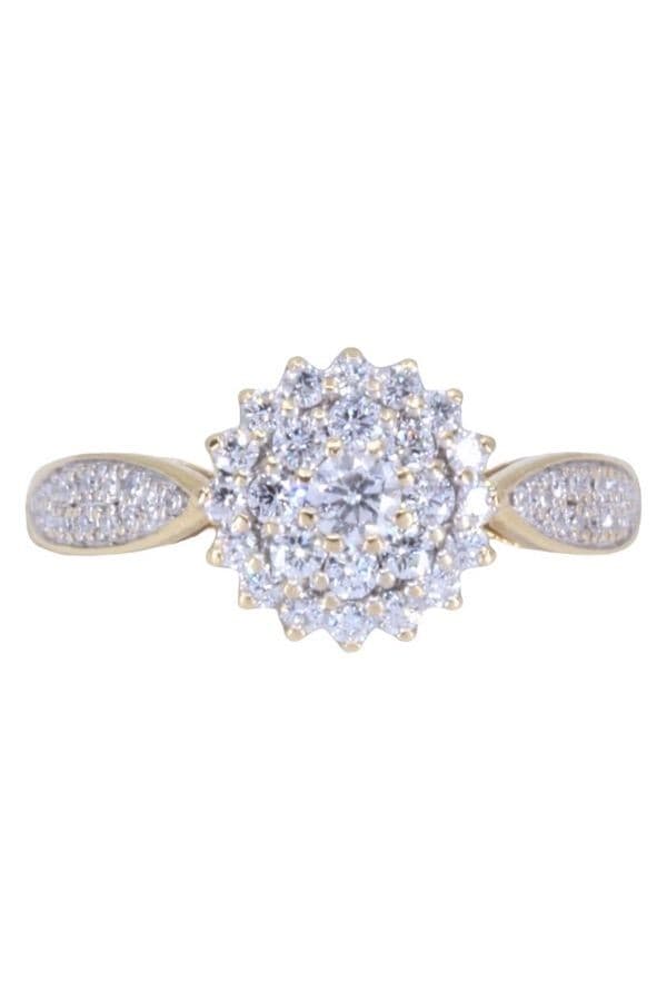 BAGUE MODERNE PAVAGE DIAMANTS — vue 3