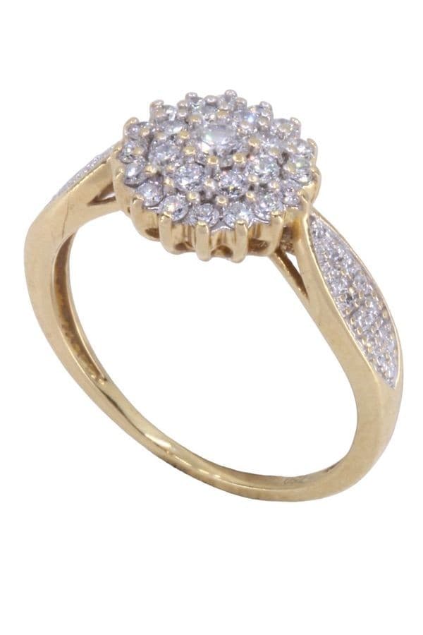 BAGUE MODERNE PAVAGE DIAMANTS — vue 6