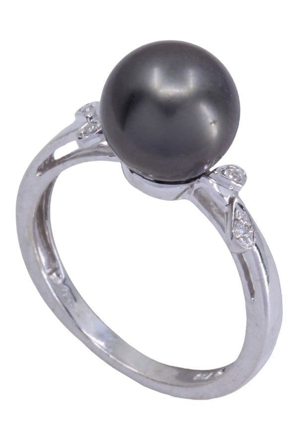 BAGUE PERLE DE TAHITI ET DIAMANTS — vue 6