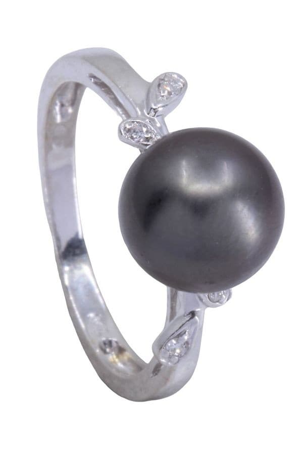 BAGUE PERLE DE TAHITI ET DIAMANTS — vue 5