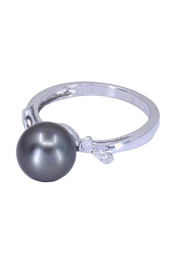 BAGUE PERLE DE TAHITI ET DIAMANTS — vue 3