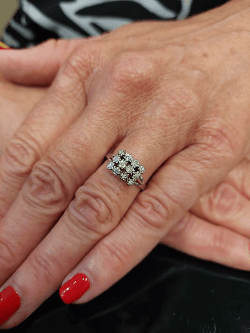BAGUE DIAMANTS ANNÉES 50' — vue 2