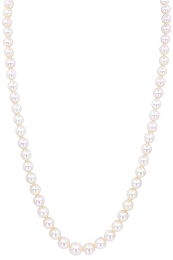 COLLIER DE PERLES EN CHUTE DIAMANTS ART-DÉCO — vue 1