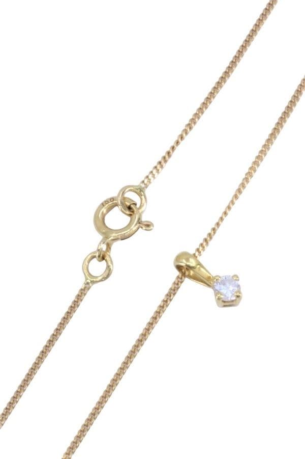 COLLIER SOLITAIRE DIAMANT 0.09 carat — vue 3