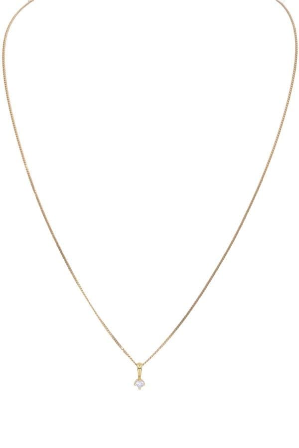 COLLIER SOLITAIRE DIAMANT 0.09 carat — vue 1