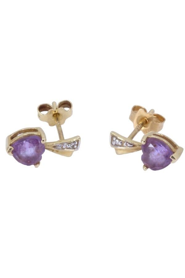 BOUCLES D'OREILLES CŒURS AMÉTHYSTES — vue 3