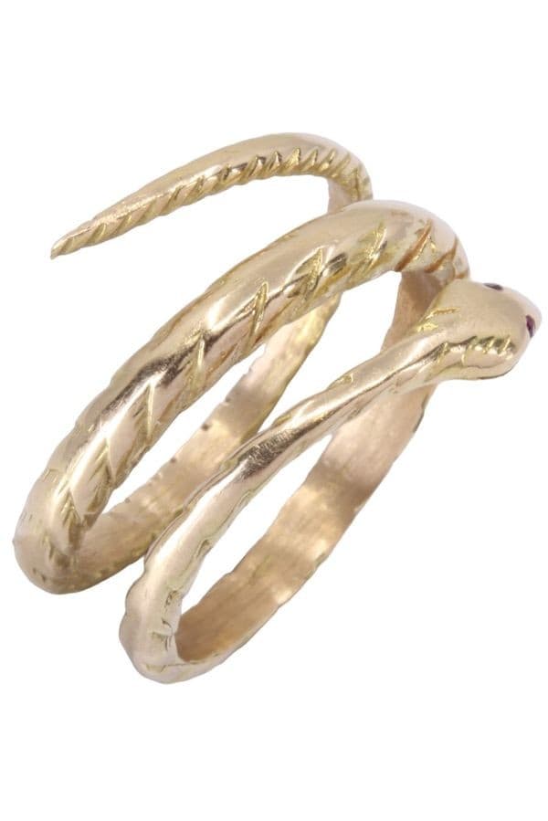BAGUE SERPENT RUBIS — vue 3