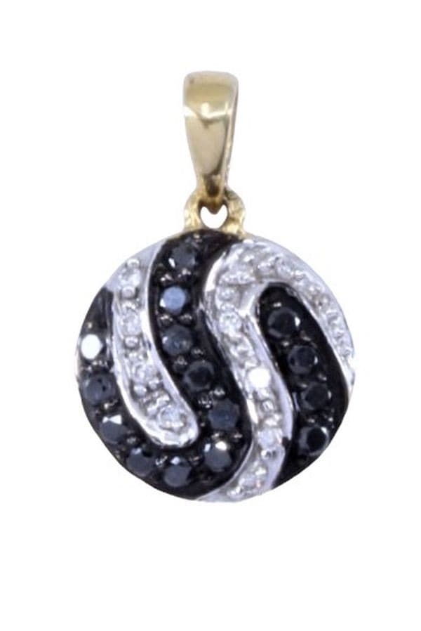 PENDENTIF DIAMANTS BLANCS ET NOIRS — vue 1