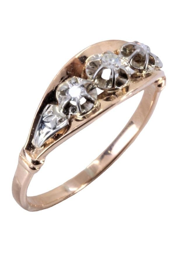 BAGUE JARRETIÉRE DIAMANTS ART-NOUVEAU — vue 4