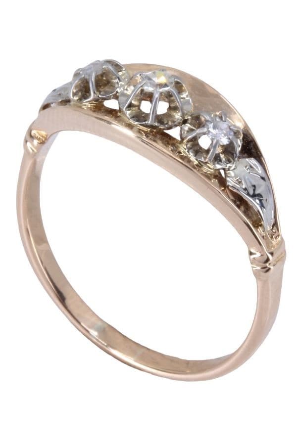 BAGUE JARRETIÉRE DIAMANTS ART-NOUVEAU — vue 6