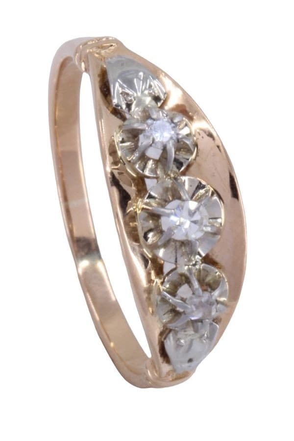 BAGUE JARRETIÉRE DIAMANTS ART-NOUVEAU — vue 5