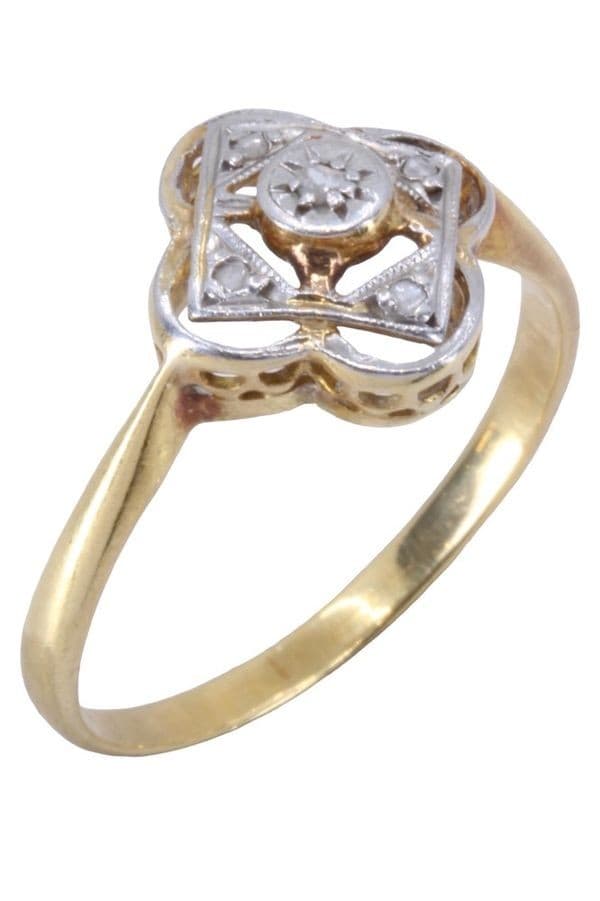 BAGUE DIAMANTS ART-NOUVEAU — vue 3