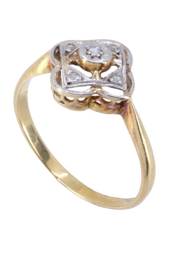 BAGUE DIAMANTS ART-NOUVEAU — vue 4