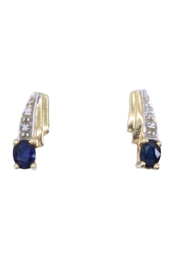 BOUCLES D'OREILLES SAPHIRS ET DIAMANTS — vue 1