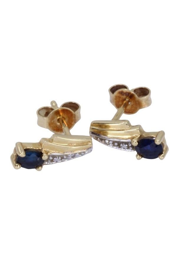 BOUCLES D'OREILLES SAPHIRS ET DIAMANTS — vue 3