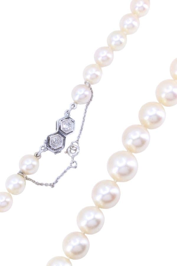 COLLIER DE PERLES EN CHUTE DIAMANTS ART-DÉCO — vue 3