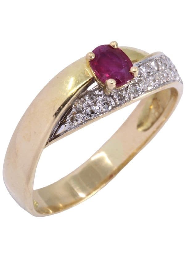 BAGUE MODERNE RUBIS ET DIAMANTS — vue 4