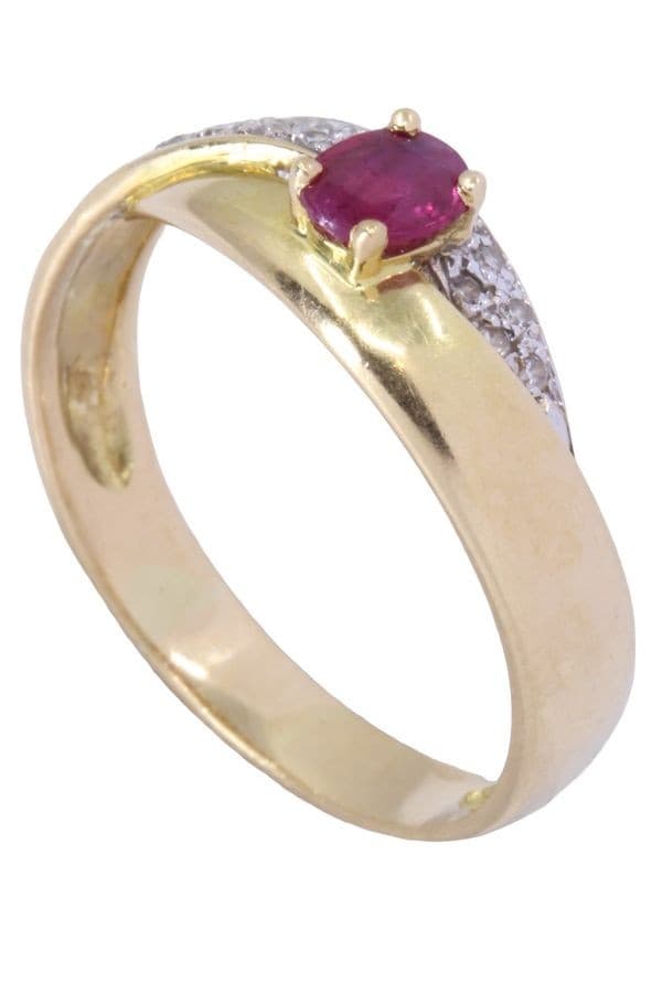 BAGUE MODERNE RUBIS ET DIAMANTS — vue 6