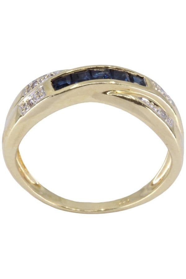 BAGUE SAPHIRS ET DIAMANTS — vue 1