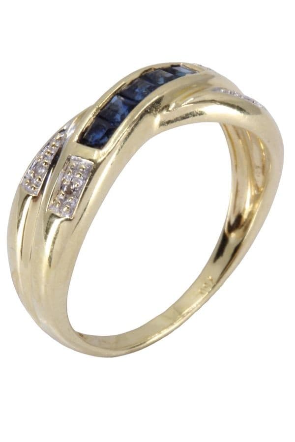 BAGUE SAPHIRS ET DIAMANTS — vue 5