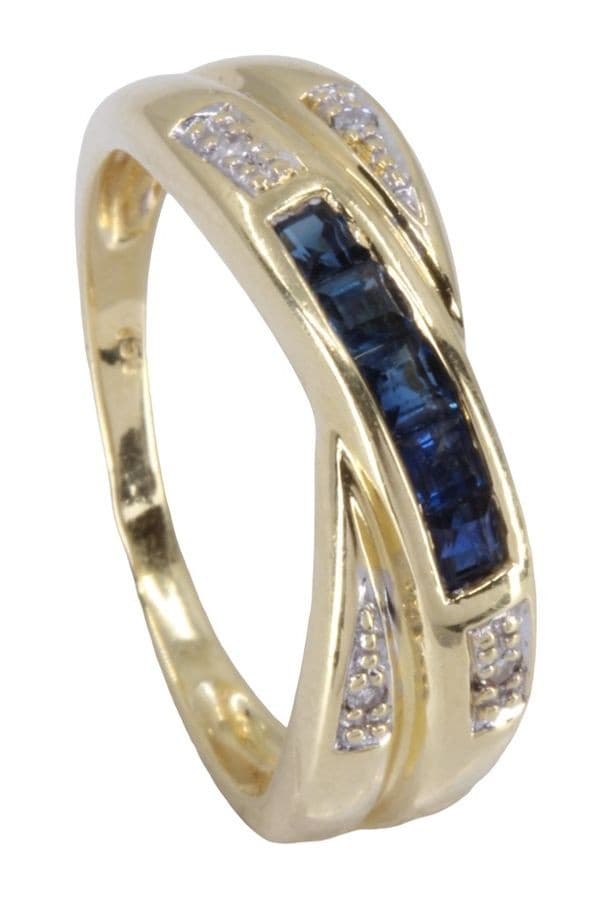 BAGUE SAPHIRS ET DIAMANTS — vue 4