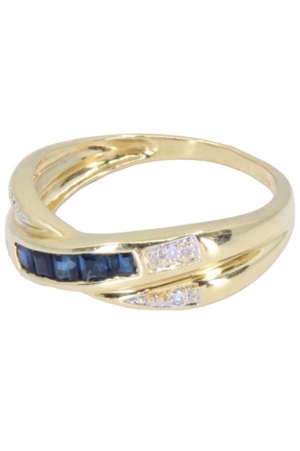 BAGUE SAPHIRS ET DIAMANTS — vue 3