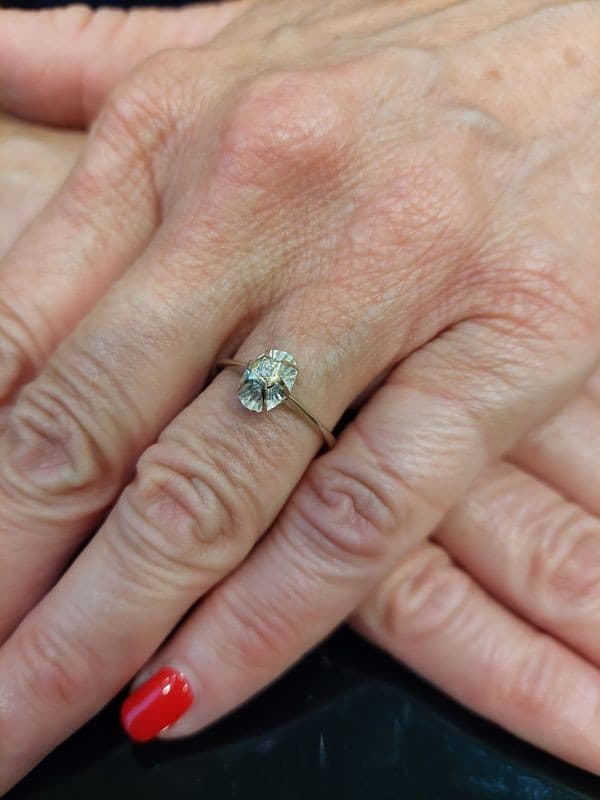 SOLITAIRE ANCIEN DIAMANT 0.03 CARAT — vue 2
