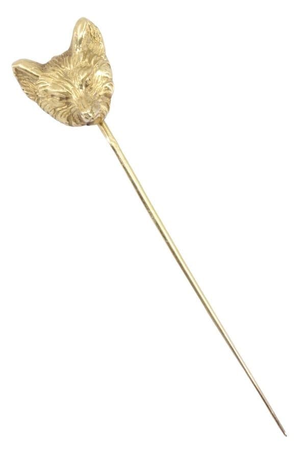 ÉPINGLE ANCIENNE TÊTE DE RENARD — vue 1