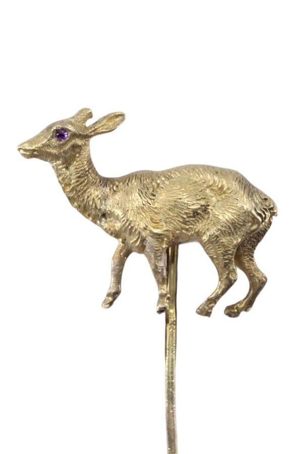 ÉPINGLE ANCIENNE CHEVREUIL — vue 2