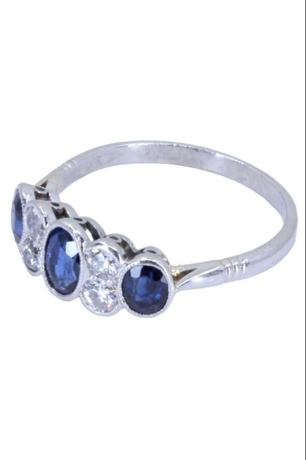 BAGUE ART-DÉCO SAPHIRS ET DAMANTS — vue 3