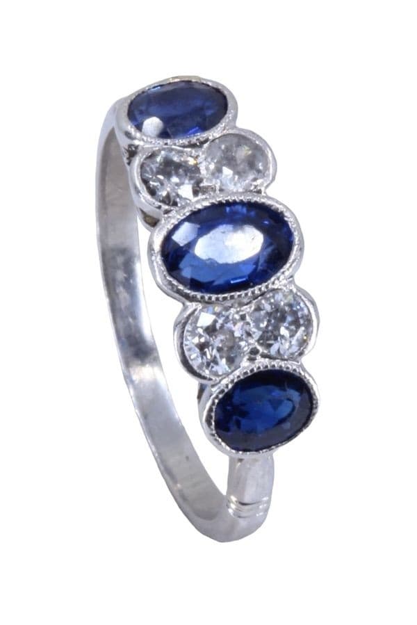 BAGUE ART-DÉCO SAPHIRS ET DAMANTS — vue 5
