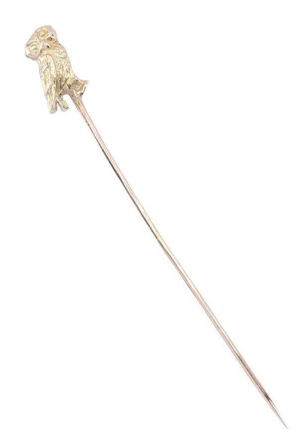 ÉPINGLE ANCIENNE HIBOU — vue 1