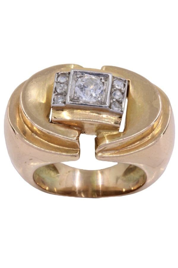 BAGUE TANK DIAMANTS — vue 1