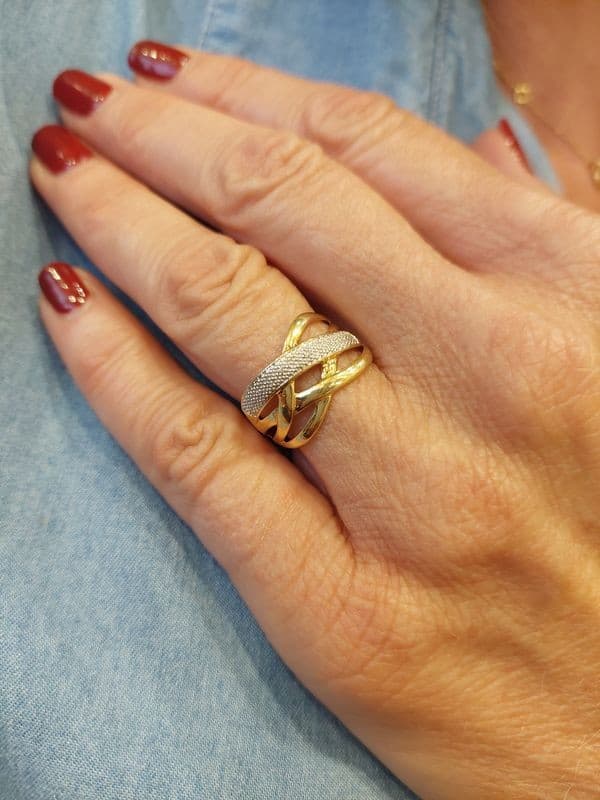 BAGUE ENTRELACÉE DIAMANTS — vue 2