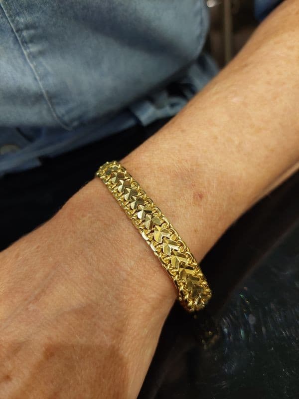 BRACELET MAILLE FANTAISIE PLATE — vue 2