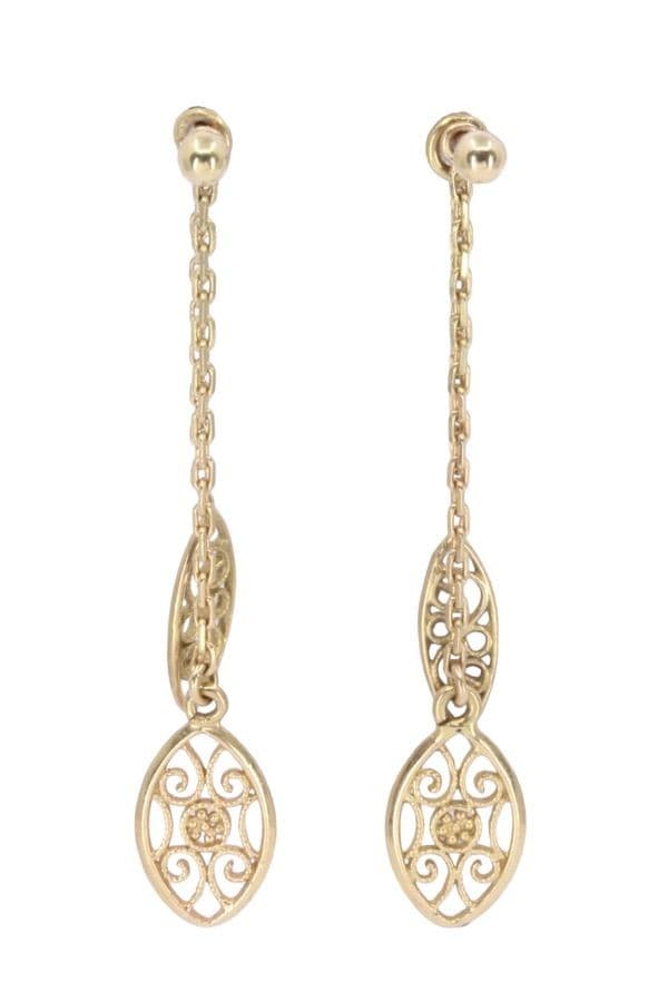 BOUCLES D'OREILLES PENDANTES FILIGRANE — vue 1
